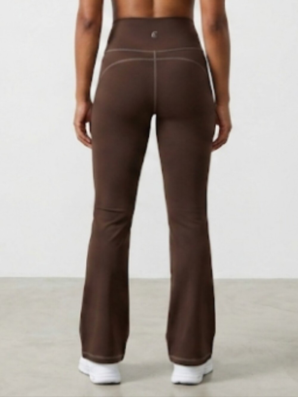High-Rise Brown Yoga Flare Pants - Picture 2 of 11